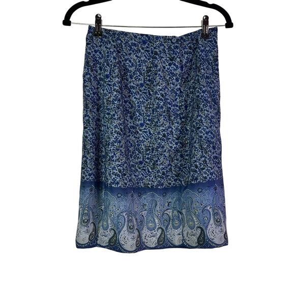 Y2K vintage Rikki J. New York Women’s blue paisley slip Skirt - Picture 4 of 5